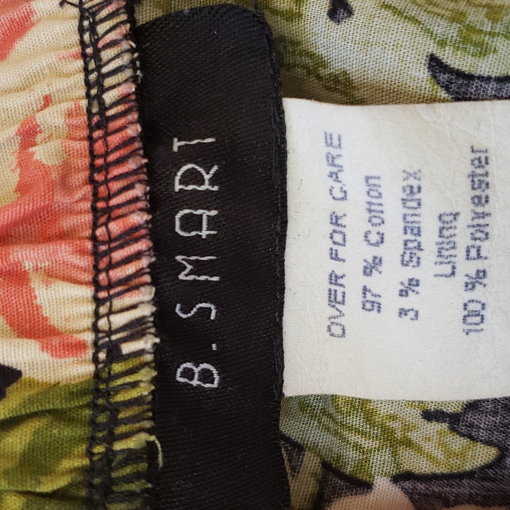 Vintage 90's Strapless Black Coral Pink Floral Dress Romantic Cottagecore | XS - Picture 11 of 12
